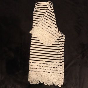 Tommy Hilfiger Striped Lace-Trim Top